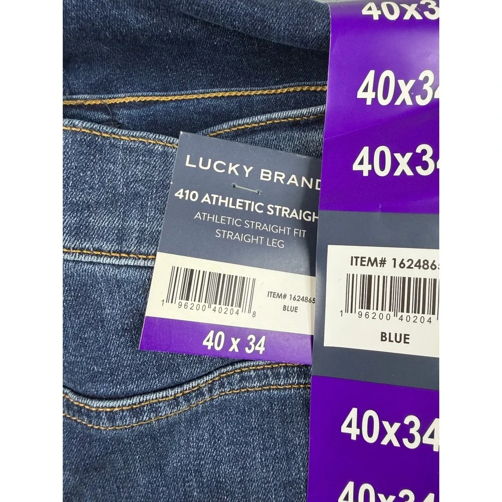 Lucky‎ Brand 410 Athletic Straight Mens 40x34 Blue Jeans 1624865